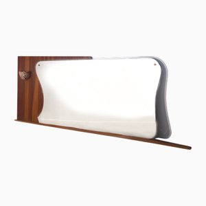 Miroir Mural Vintage avec Support de Lumière en Céramique, Italie, 1950