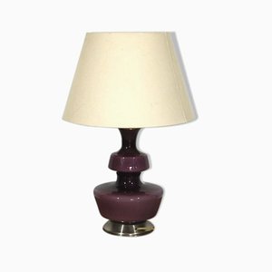 Vintage Purple Glass Table Lamp