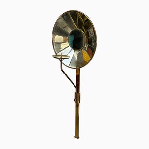 Mid-Century Modern Italian Candleholder in Brass and Mirror, 1950s