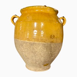 Antique French Mustard Glazed Confit Pot, 1890s