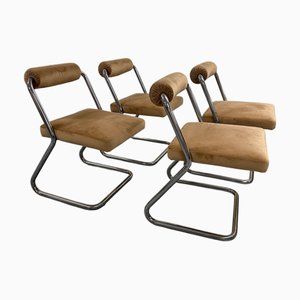 Italian Cantilever Chairs, 1970s, Set of 4