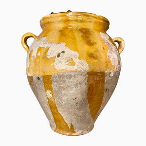 Antique French Mustard Glazed Confit Pot, 1890s