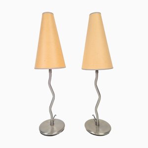Vintage Squiggle Antimon Zigzag Table Lamps from Ikea, 1990s, Set of 2
