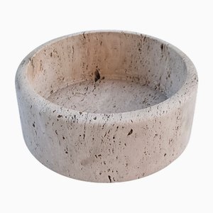 Large Vintage Travertine Bowl, 1970s