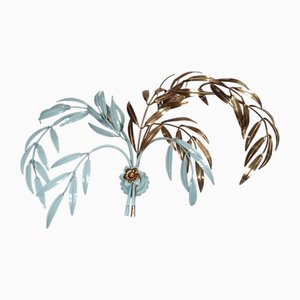 Große blaue Wandlampe von Hans Kögl