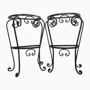 Vintage Console Tables in Wrought Iron, 1950s, Set of 2