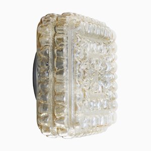 Mid-Century Modern Clear Light Amber Glass Sconce