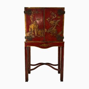 Chinese Red Lacquered Console Table