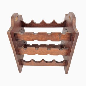 Vintage Brutalist Oak Wine Racks, 1960s, Set of 3