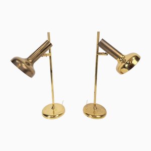 Vintage Brass Trumpet Table Lamps by Koch & Lowy for Omi, 1960s, Set of 2