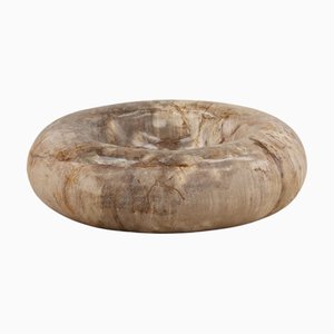 Vintage Petrified Smooth Saucer Bowl, 1990s