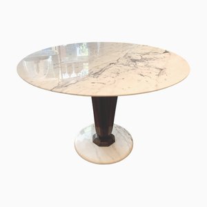 Round Marble and Palosanto Table by Vittorio Dassi