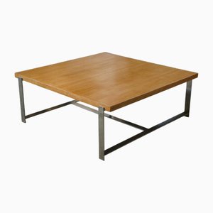 Vintage Coffee Table in Steel and Wood, 1970s
