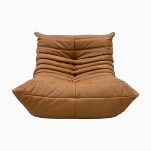 Fauteuil Togo en Cuir Cognac par Michel Ducaroy pour Ligne Roset