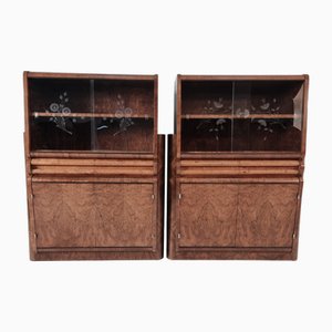 Vintage Art Deco Bar Cabinets, 1940s, Set of 2