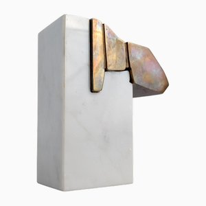 Brutalist Sculpture in Marble and Bronze by Jesus Molina, 1970s
