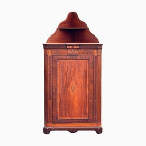 Mahogany Inlaid Corner Cabinet by Edwards & Roberts for Thomas Agnew & Sons, 1890s