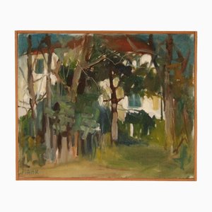 Pia H. Campbell, Grannens Hus, 1976, Oil on Canvas