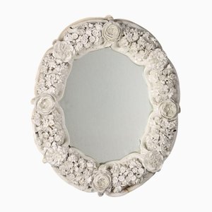 Venetian Mirror in White Glass