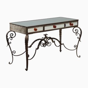 Iron and Mirror Console Table