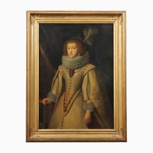 Spanish Artist, Portrait of a Noblewoman, Oil on Canvas, Framed