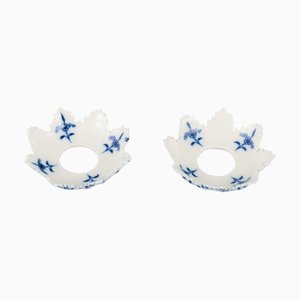 Porcelain Candle Drip Pans from Meissen, Set of 2
