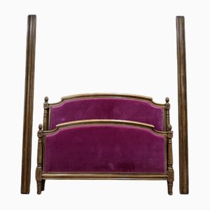 Louis XVI Style Velvet Upholstered Bed