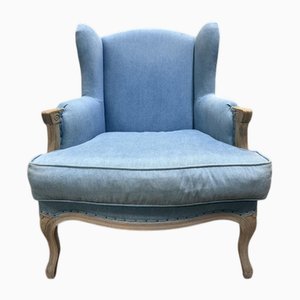 Poltrona Wingback in stile Luigi XV
