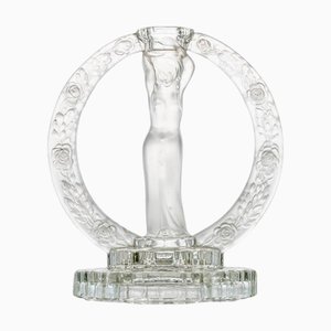 Portacandela Donna con rose di Lalique, Francia, 1975