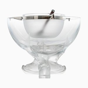 Igor Caviar Bowl with Fish Foot in Frosted and Clear Crystal Glass from Lalique, France, 1975