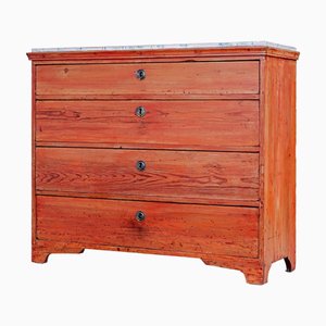 Commode en Pin Peinte à la Main, Suède