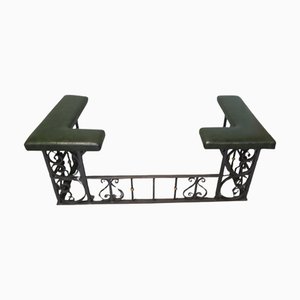 Decorative Wrought Iron and Leather Club Fender