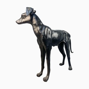 Windhundfigur aus Bronze