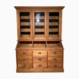 Teak Vitrine mit Schubladen und Glastüren