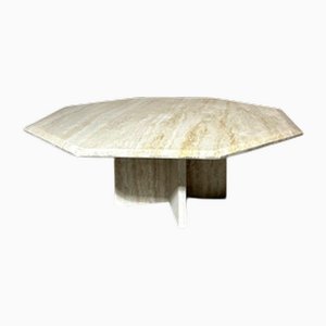 Vintage Octagonal Travertine Coffee Table