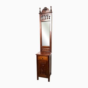 Wooden Hall Stand with Mirror