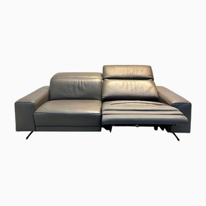 T&T Design Electric Recliner Sofa and Chairs in Grey Leather, Set of 3