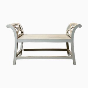 White Painted Wooden Bench