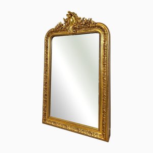 Vergoldeter französischer Spiegel mit verziertem Wappen