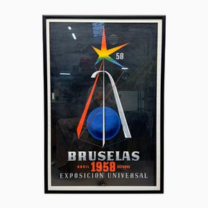 Original Brüssel Expo Poster von Leo Marfurt, 1958