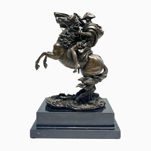 After Jacques-Louis David, Napoleon Bonaparte, Bronze on Black Marble Base