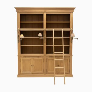 Großes Bibliotheks-Bücherregal aus Eiche