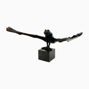 Scultura di rana, XX-XXI secolo, bronzo