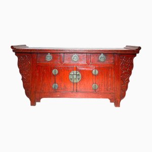 Credenza antica cinese rossa