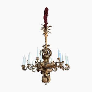 Grand Lustre Ancien en Bronze Doré