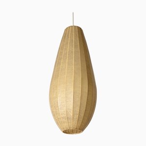 Large Mid-Century Italian Beige Teardrop Cocoon Pendant attributed to Castiglioni, 1960s