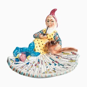 Keramikzwerg mit Tarotkarten Figur