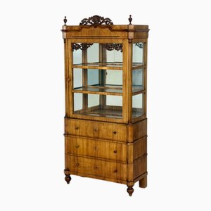 Biedermeier Display Cabinet, Living Room Cabinet, Cupboard, Fan-Fronted Cabinet, 1880