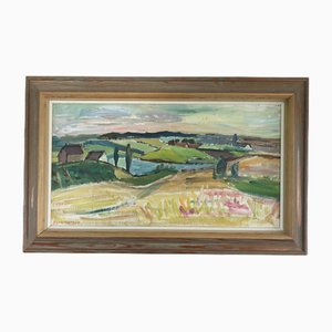 View Over the Valley, Oil Painting, Framed