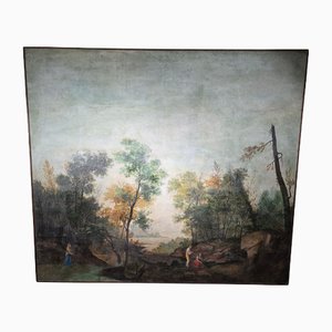 Italienischer Künstler, Pastorale Szene, 1900, Öl auf Leinwand